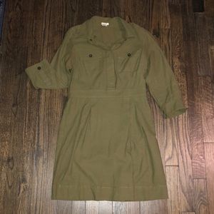 J Crew - Green 3/4 Sleeved Dress